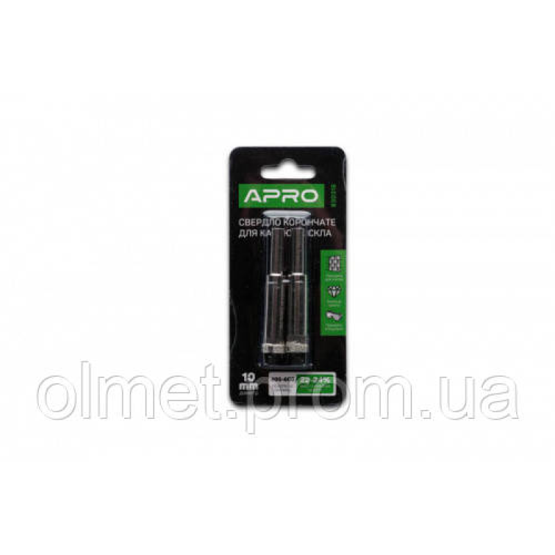 Свердло трубчасте з алмазним напиленням 10 мм (2 шт. у пачці) APRO