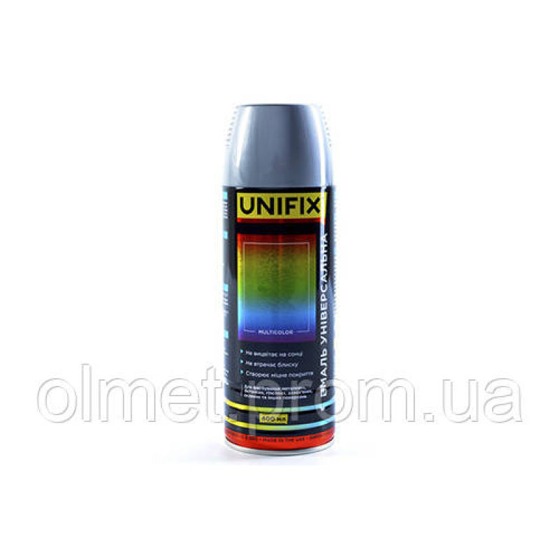 Емаль універсальна акрилова срібло глянець 400 мл UNIFIX