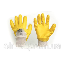Рукавички з нітриловим покриттям р10 (жовті) МАСТЕР СІЛА