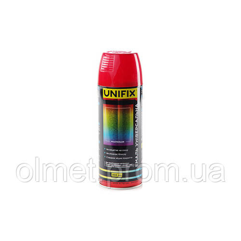 Емаль універсальна акрилова RAL 3001 Червоний сигнальний гл. 400 мл UNIFIX