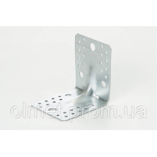 Косинець універсальний із посиленим ребром 90х90х65х2.0 мм оц. (пачка, раз 10 шт.) APRO