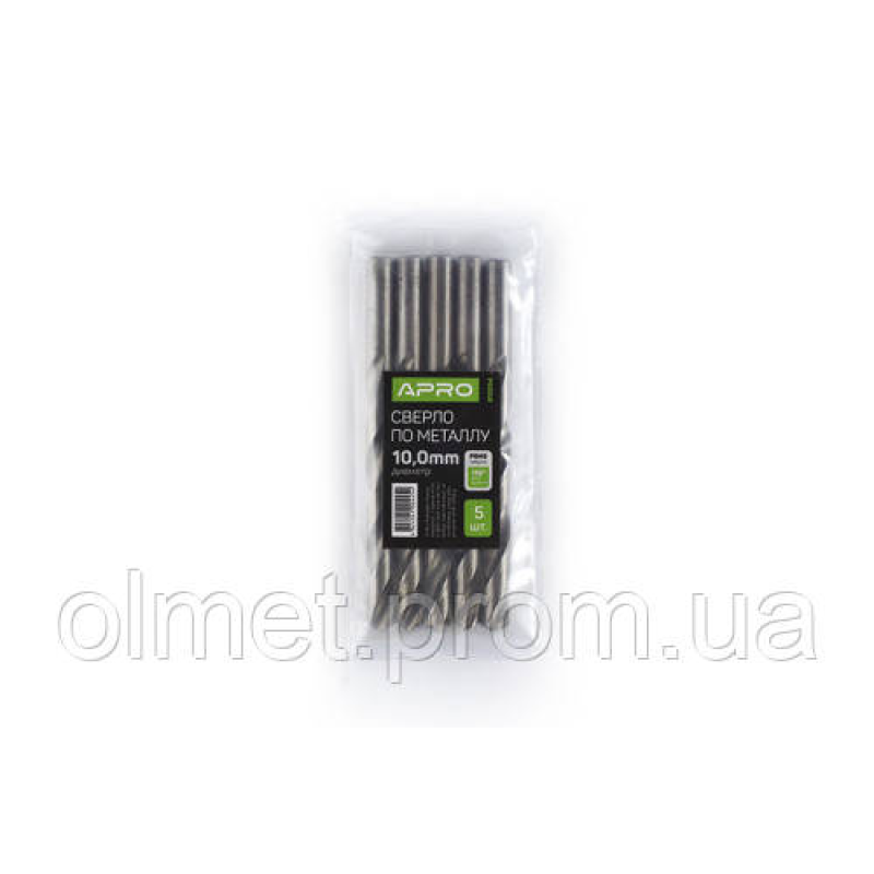 Свердло для металу HSS (P6M5) Ø 16.0 мм із хвостовиком 10 мм (пачка, раза 5 шт.) APRO