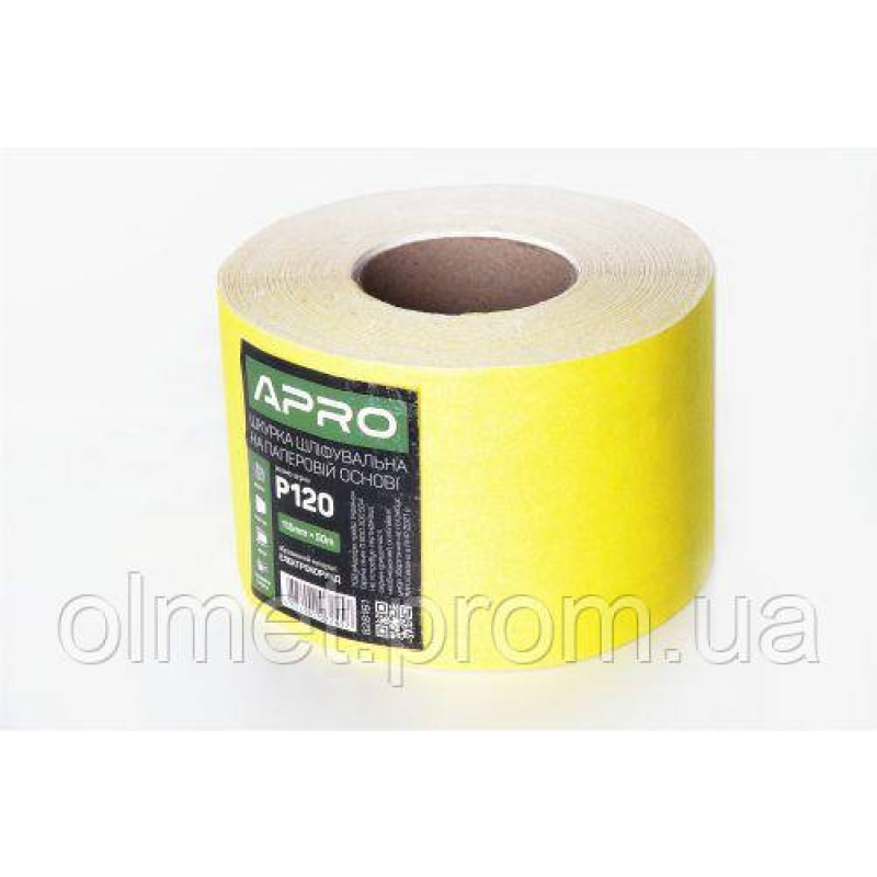 Папір шліфувальний APRO P220 115 мм*50 м рулон (паперова основа)