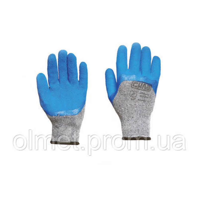 Рукавички зі спіненим латексним покриттям р10 (сірий + синій) СИЛА