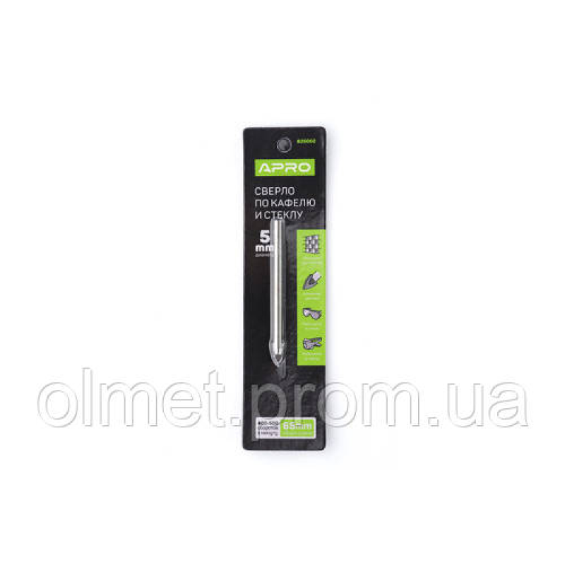 Свердло для скла та плитки 5 мм APRO