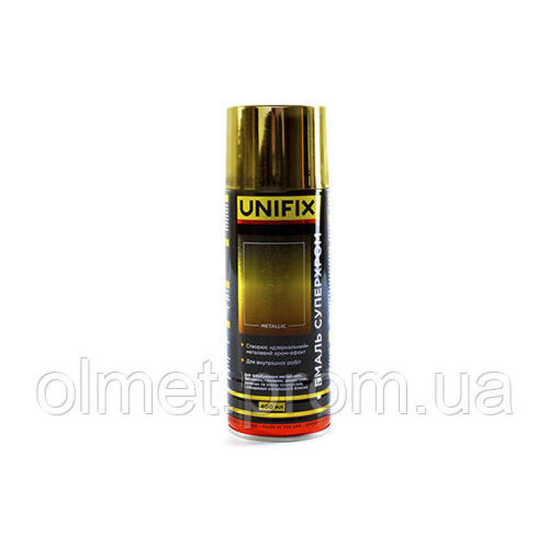 Емаль акрилова суперхром дзеркальне золото глянець 400 мл UNIFIX