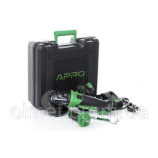 Кутошліфувальна машина (болгарка) APRO 20 В, 125 мм, 4 А, 20AG, 1 АКБ, ЗП, кейс