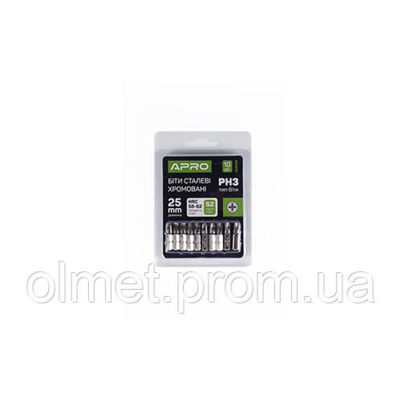 Бита РН3*25 мм хром, 10 шт./пач. APRO Бита РН3*25 мм хром, 10 шт./пач. APRO