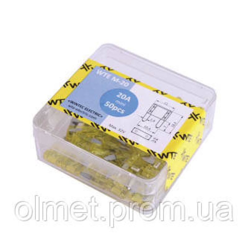 Запобіжники (плоскі міні 20А) (50 шт.) WTE