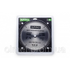 Диск пиляльний для дерева 230х22,2х60T APRO