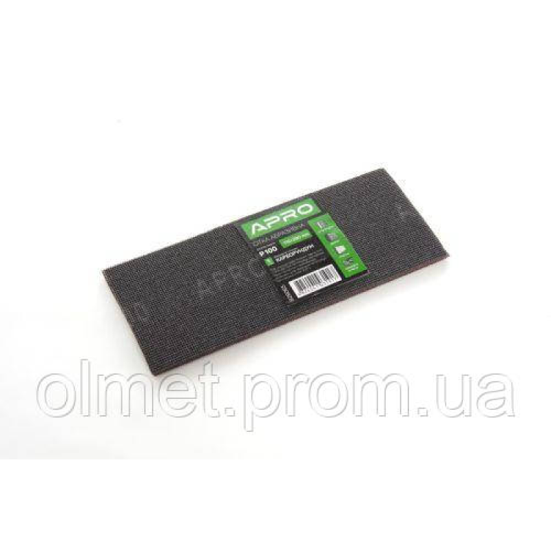 Сітка абразивна APRO P100 115×280 мм карборунд (5 шт.) Сітка абразивна APRO P100 115×280 мм карборунд (5 шт.)