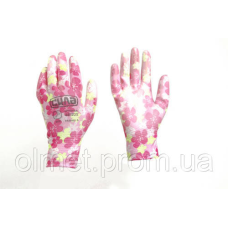 Рукавички з поліуретановим покриттям р8 (колірні садові манжети) СИЛА