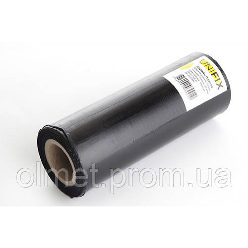 Стретч плівка 250 мм 0,8 кг (20 мкм) чорна, втулка 200 г UNIFIX Стретч плівка 250 мм 0,8 кг (20 мкм) чорна, втулка 200 г UNIFIX