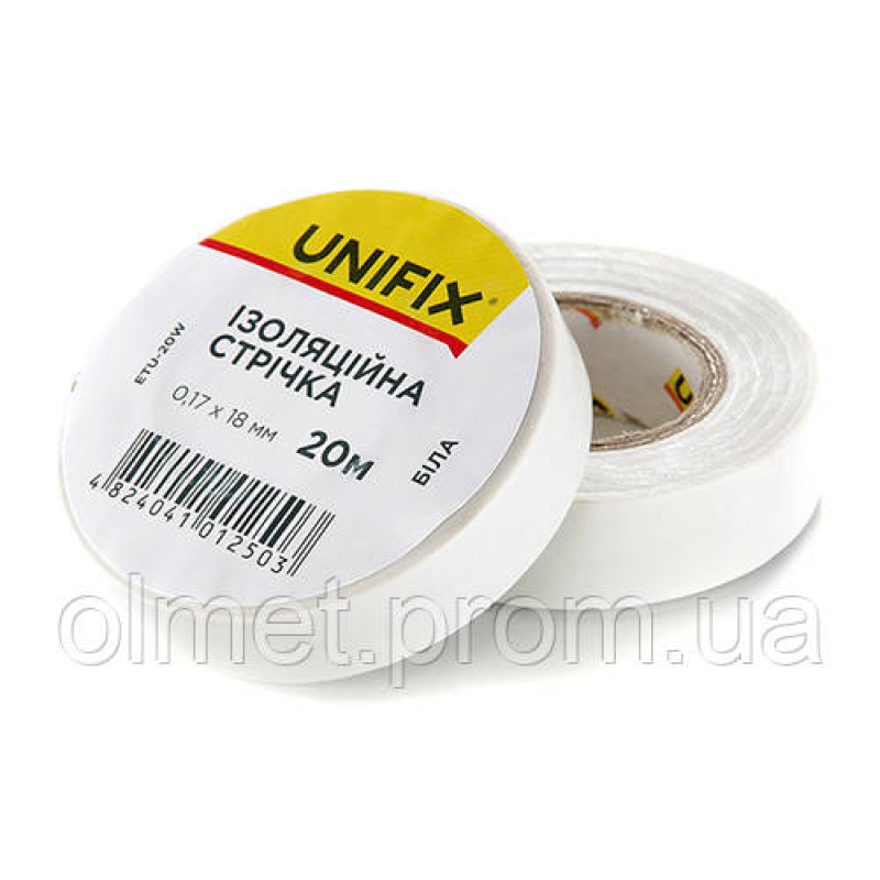 Ізоляційна стрічка біла 0.17х18мм 20 м (пачка, красно 10 шт.) APRO