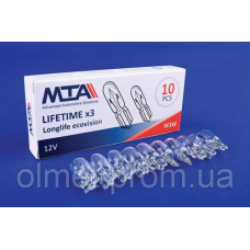 Лампа автомобільна 12V 3W W3W (стоянкове освітлення/габаритні) (10 шт.) MTA