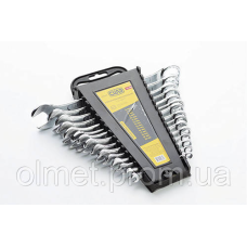 Набор ключей рожково - накидных Стандарт CrV 6, 7, 8, 9, 10, 11, 12, 13, 14, 15, 16, 17, 18, 19, 22 (15шт)