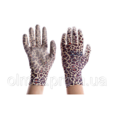 Рукавички з поліуретановим покриттям р8 (блакитні садові манжети) ЛЕОПАРД СІЛА