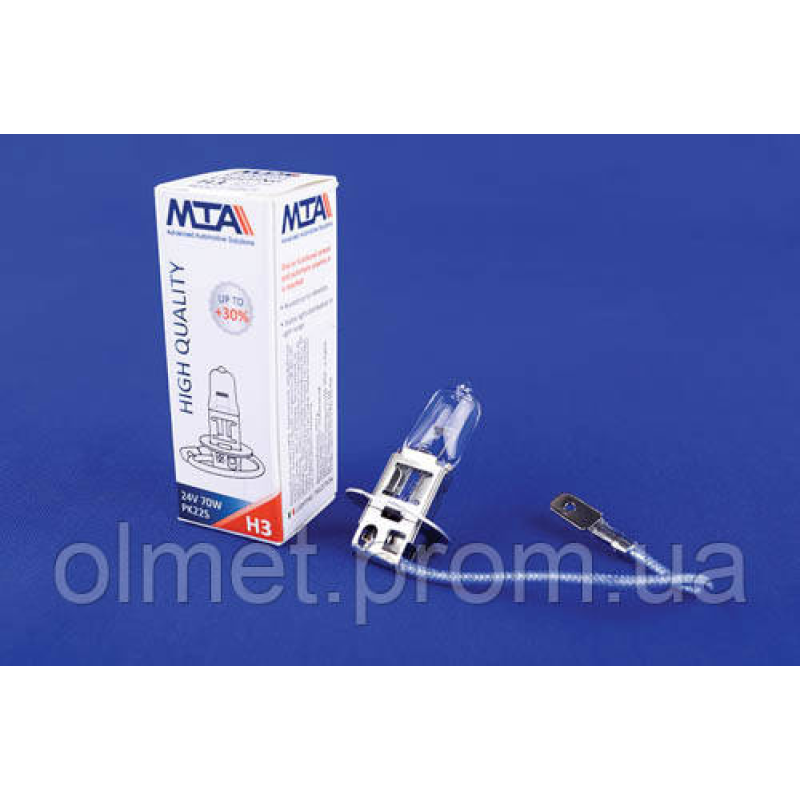 Лампа автомобільна H3 24V 70W PK22S (ближна/даля, протитуманна) MTA Лампа автомобільна H3 24V 70W PK22S (ближна/даля, протитуманна) MTA