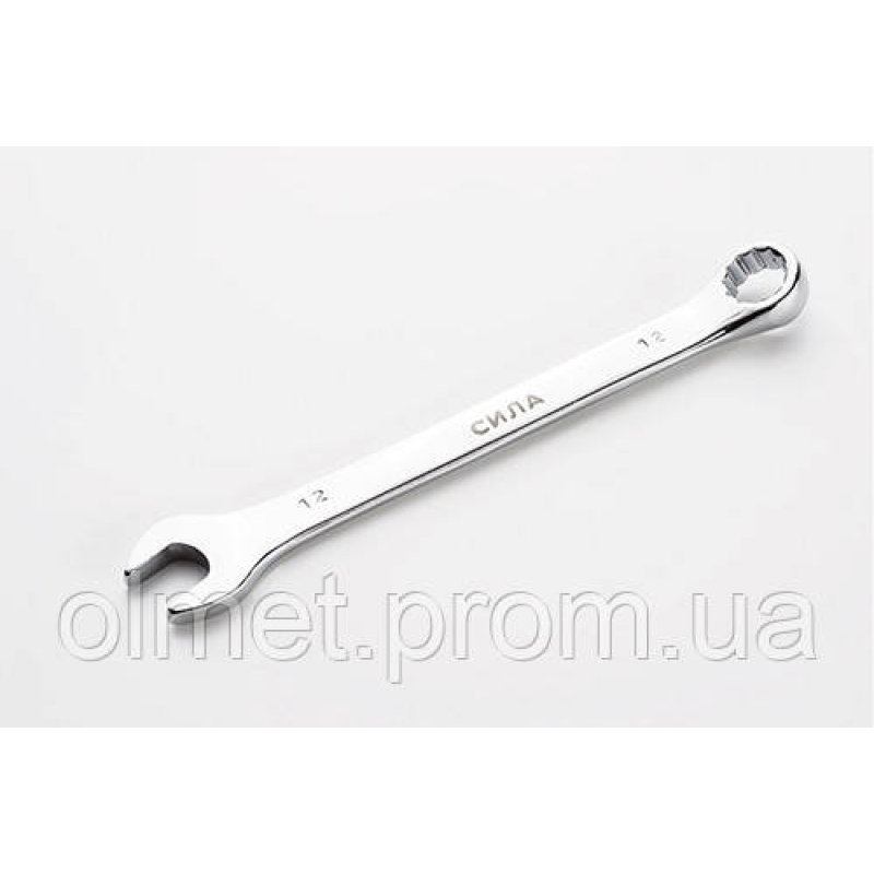 Ключ ріжково-накидний полірований CrV 12 мм СИЛА Ключ ріжково-накидний полірований CrV 12 мм СИЛА