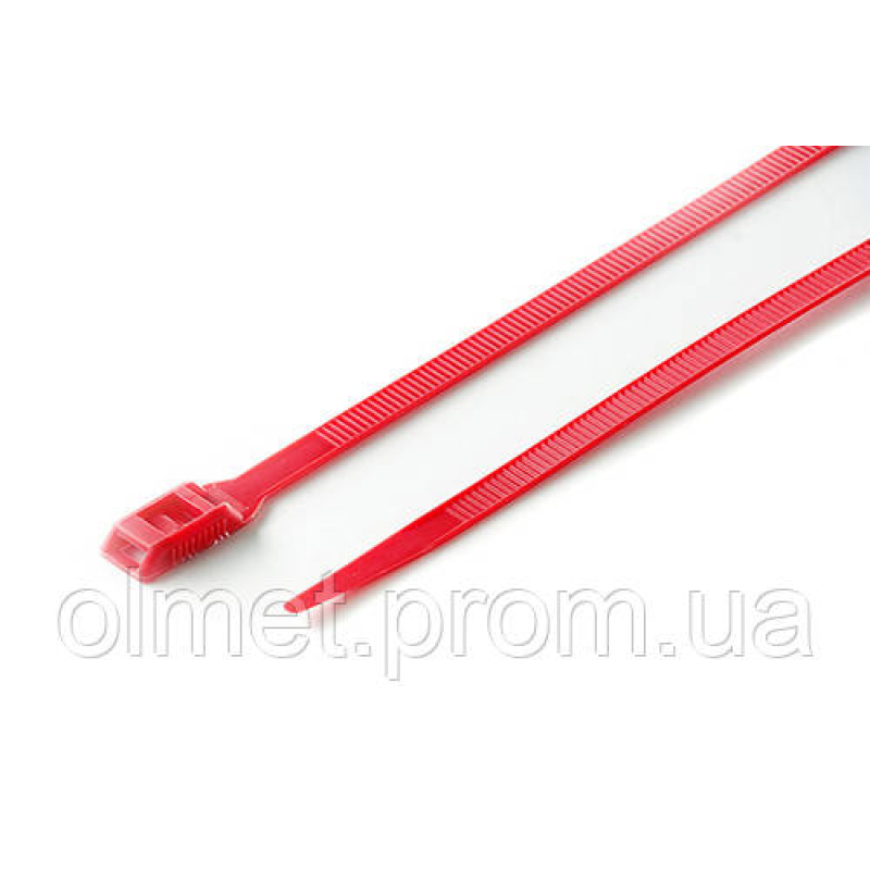 Стяжка кабельна з низьким профілем замка 8x400 червоний (100 шт.) APRO