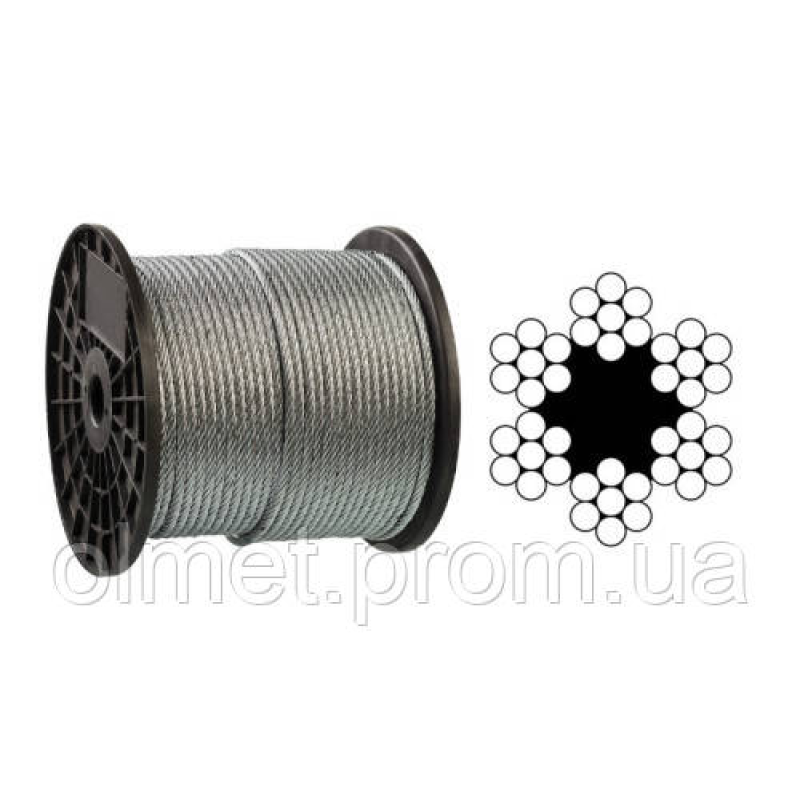 Трос оцинкований 2 мм DIN 3055 (6x7) бухта 100 м APRO