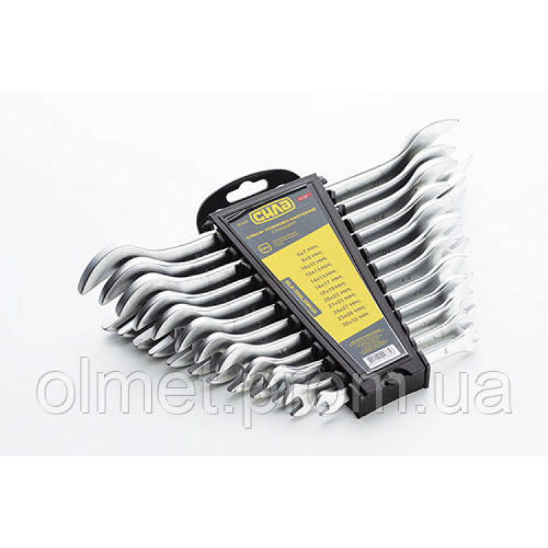 Набір ключів ріжкових CrV 6-23, 24x27, 25х28, 30х32 мм (12 шт.) СИЛА Набір ключів ріжкових CrV 6-23, 24x27, 25х28, 30х32 мм (12 шт.) СИЛА