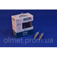 Лампа автомобільна H1 12 V 55 W P14.5S EXTRA WHITE (2шт) (ближня/дальня, протитуманна) MTA