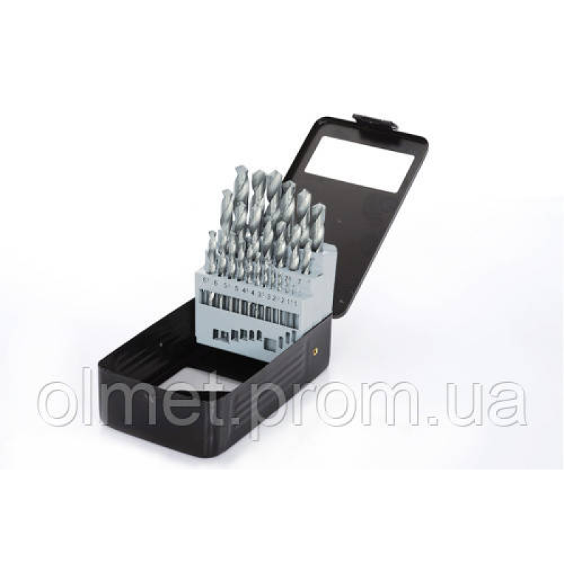 Набір свердел для металу Р6М5 метал бокс 1,0-13,0 мм 25 шт. APRO