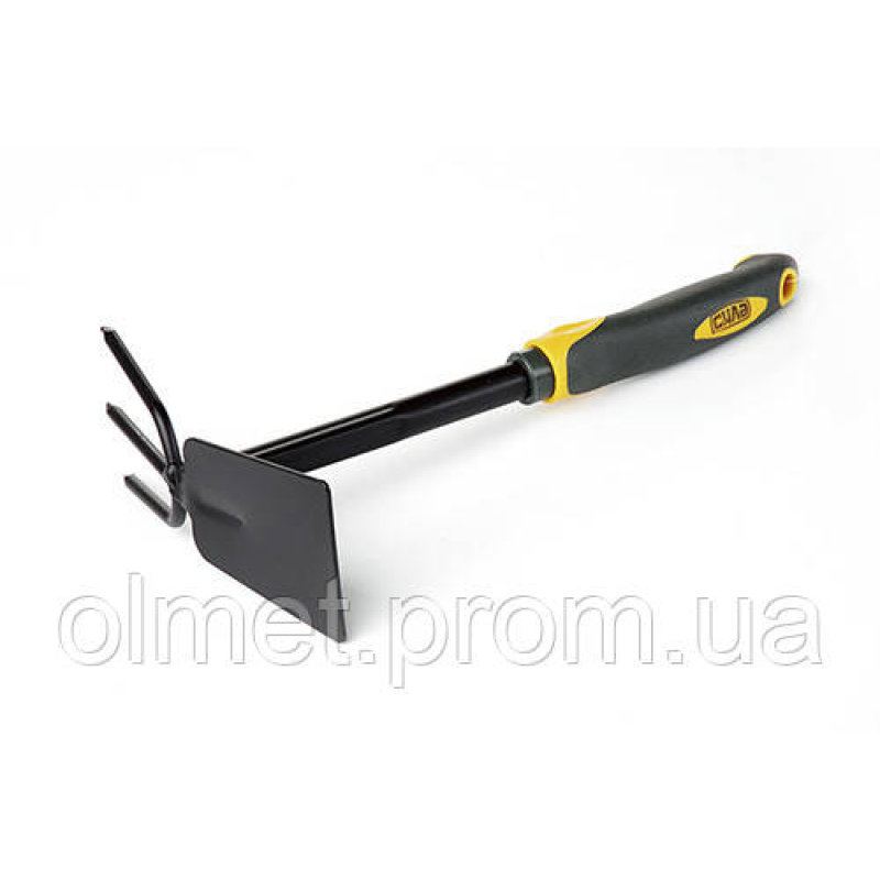 Мотика комбінована плоска + 3-зуба з погумованою ручкою СІЛА Мотика комбінована плоска + 3-зуба з погумованою ручкою СІЛА