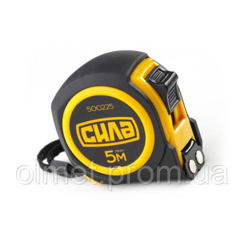 Рулетка гумова з магнітом 8 м СИЛА Рулетка гумова з магнітом 8 м СИЛА