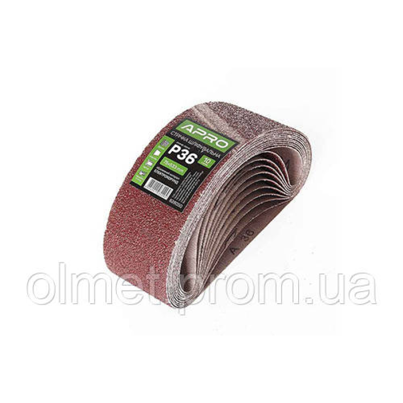 Стрічка шліфувальна нескінченна APRO P36 75×533 мм (10 шт.) Стрічка шліфувальна нескінченна APRO P36 75×533 мм (10 шт.)