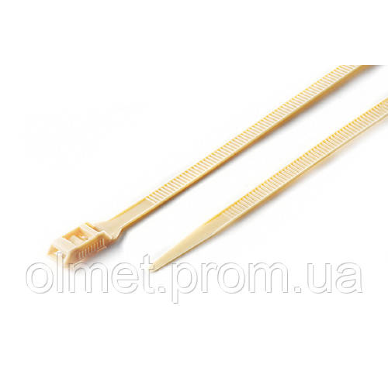 Стяжка кабельна з низьким профілем замка 8x400 бежевий (100 шт.) APRO