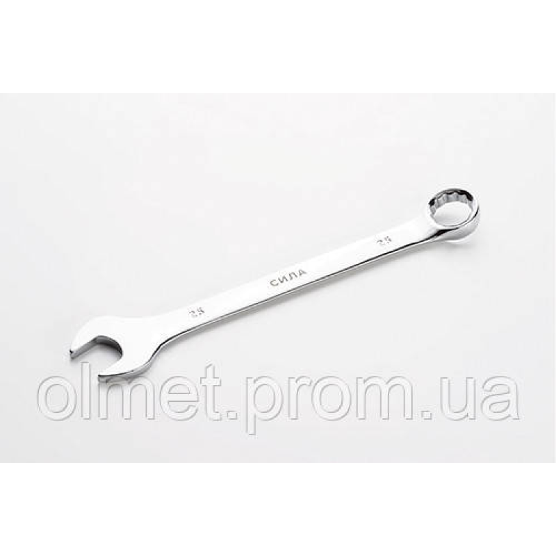 Ключ ріжково-накидний полірований CrV 25 мм СИЛА