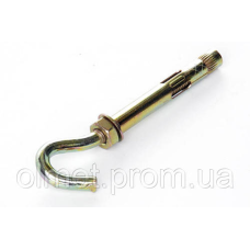 Анкер зі шкіркою і гайкою з C-гаком М8/10*80 цинк жовтий (пач 5 шт.) APRO