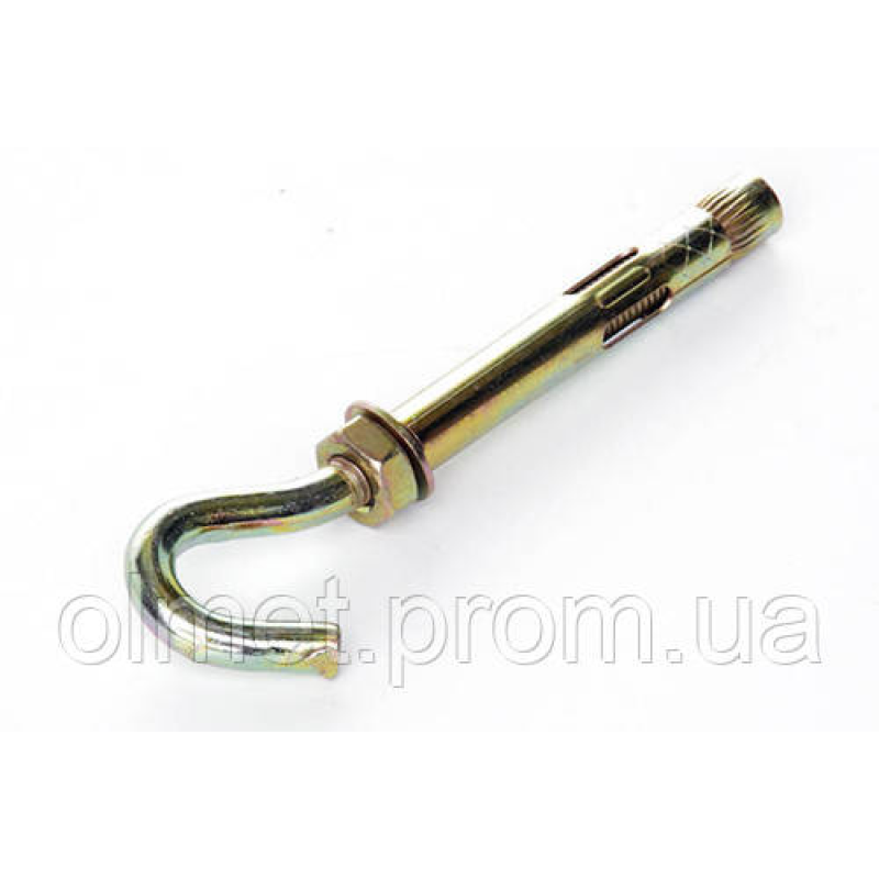 Анкер зі шкіркою і гайкою з C-гаком М8/10*80 цинк жовтий (пач 5 шт.) APRO Анкер зі шкіркою і гайкою з C-гаком М8/10*80 цинк жовтий (пач 5 шт.) APRO