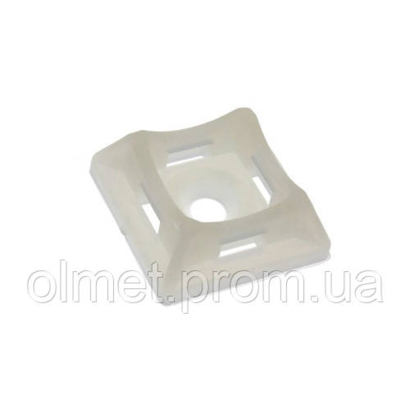 Майданчик універсальний 20х20 з отвором для стягування завширшки до 5 мм білий (пач 50 шт.) APRO