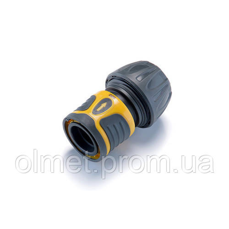 Конектор швидкознімний прогумований з аквастопом 1/2 для шланга 3/4 СИЛА Конектор швидкознімний прогумований з аквастопом 1/2 для шланга 3/4 СИЛА