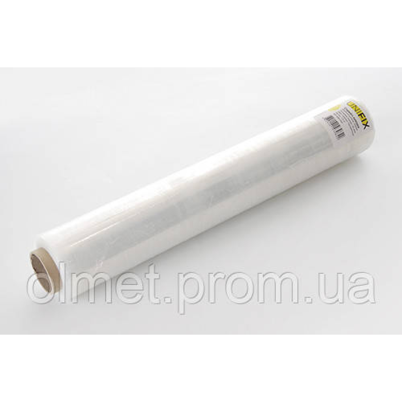 Стретч плівка 500 мм, 1,5 кг (20 мкм) прозора, втулка 200 г UNIFIX