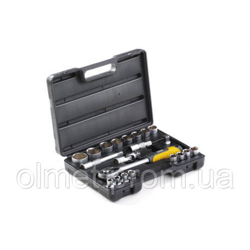 Набір насадок (інструментів) торцевих з тріскачкою CrV 1/2 (22 шт.) СИЛА