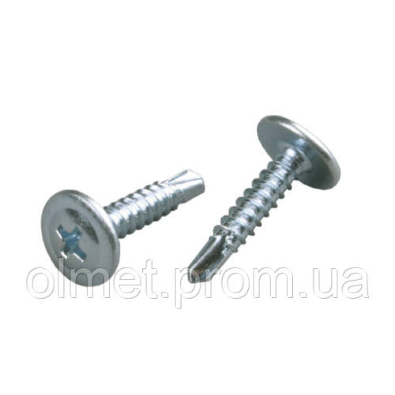 Саморіз з прес-шайбою 4,2*51 зі свердлом цинк білий (пач 100 шт.) APRO Саморіз з прес-шайбою 4,2*51 зі свердлом цинк білий (пач 100 шт.) APRO