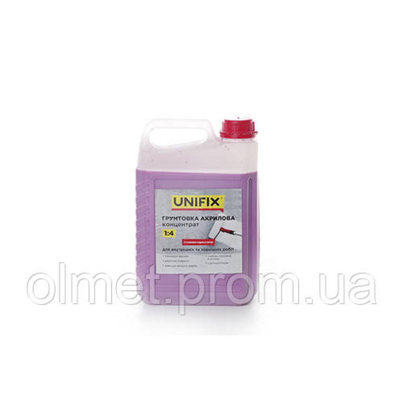 Ґрунтовка акрилова концентрат 1:4 глибокого проникнення 5 кг (з індикатором) UNIFIX Ґрунтовка акрилова концентрат 1:4 глибокого проникнення 5 кг (з індикатором) UNIFIX
