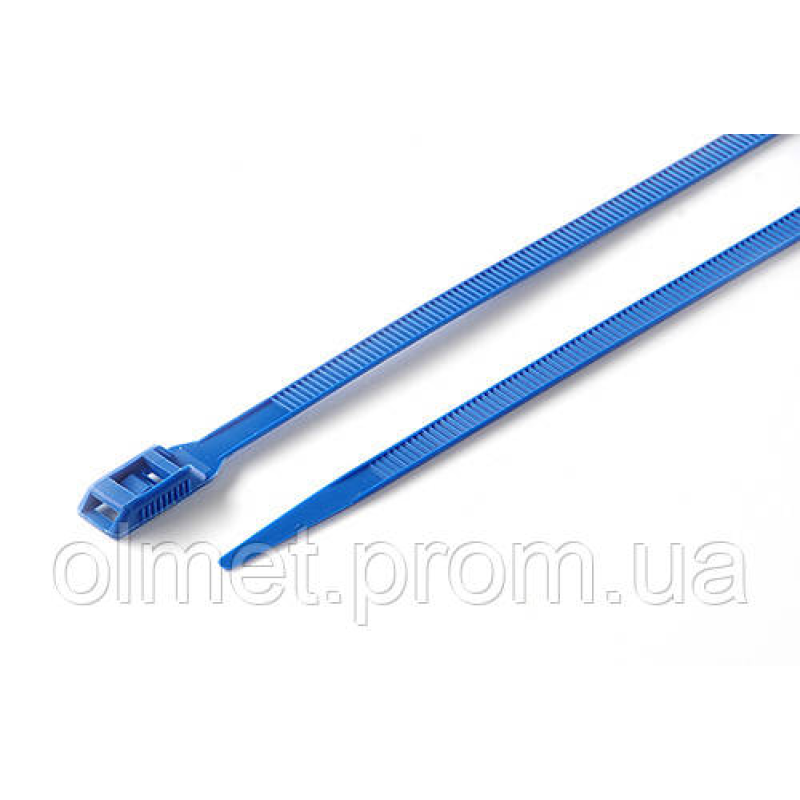 Стяжка кабельна з низьким профілем замка 8x400 синій (100 шт.) APRO Стяжка кабельна з низьким профілем замка 8x400 синій (100 шт.) APRO