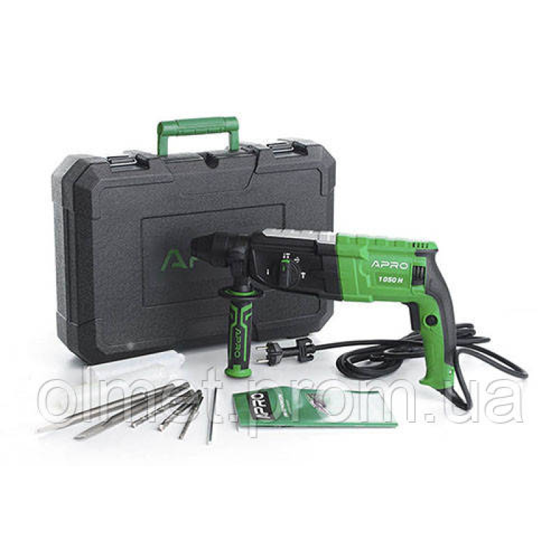 Перфоратор прямий APRO 3,5 Дж, 1050 В, SDS+, 1050H, кейс Перфоратор прямий APRO 3,5 Дж, 1050 В, SDS+, 1050H, кейс