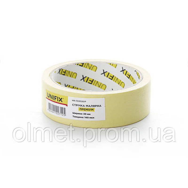 Стрічка клейка малярська MR-7030261P преміум 30 мм*20 м UNIFIX