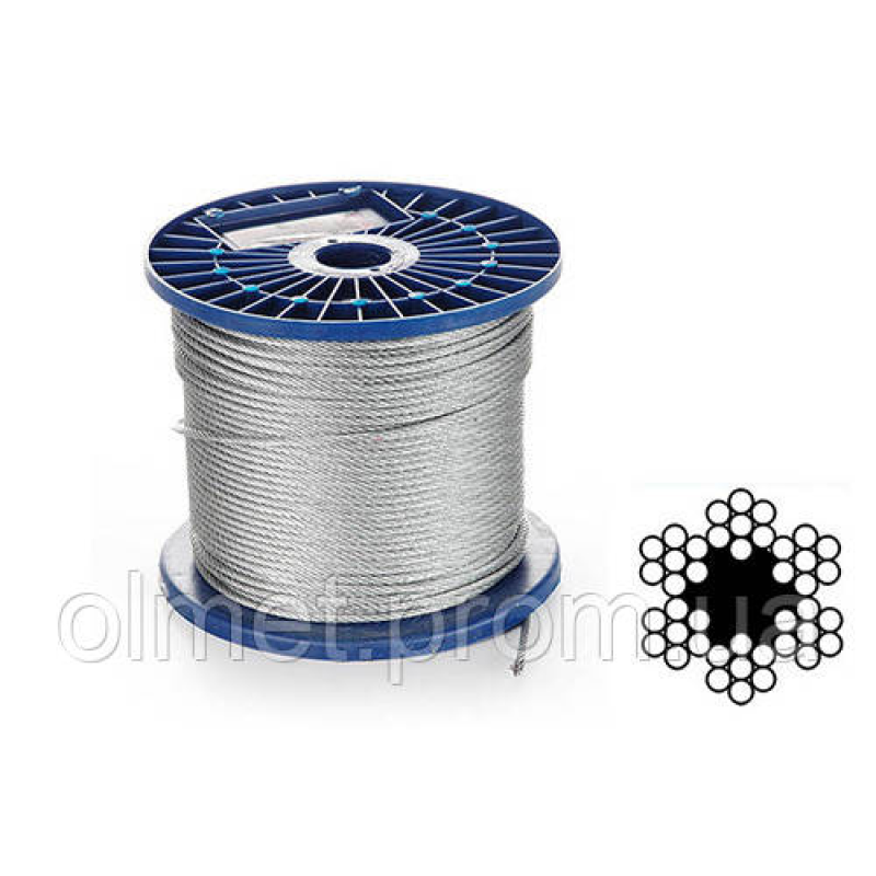 Трос оцинкований 4 мм DIN 3055 (6x7) бухта 200 м APRO