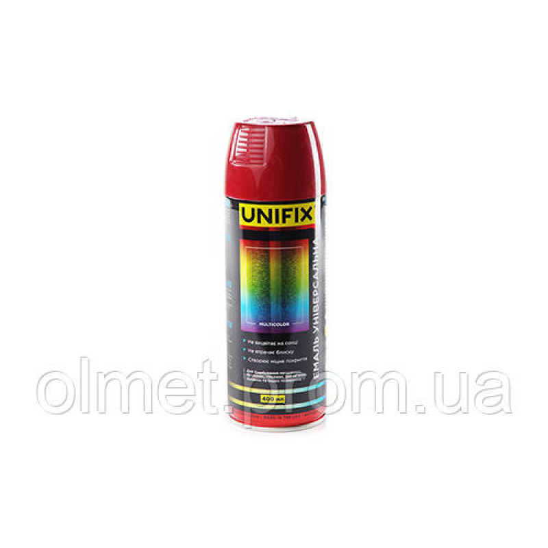 Емаль універсальна акрилова RAL 3009 Червоний окислів гл. 400 мл UNIFIX