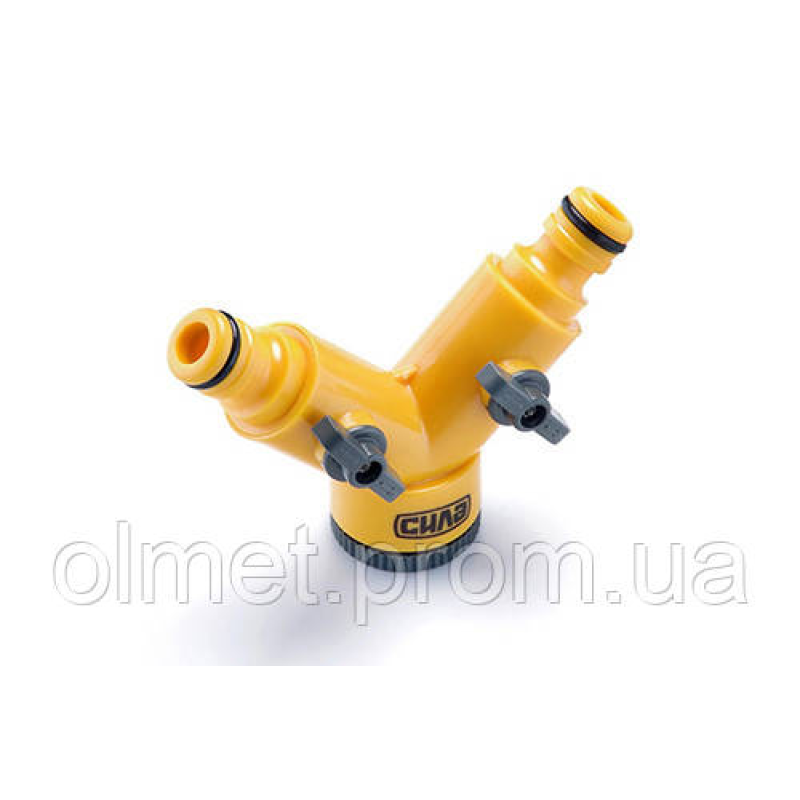 Розподільник 2-канальний з адаптерами 1/2, вхід 1/2+3/4 СИЛА Розподільник 2-канальний з адаптерами 1/2, вхід 1/2+3/4 СИЛА