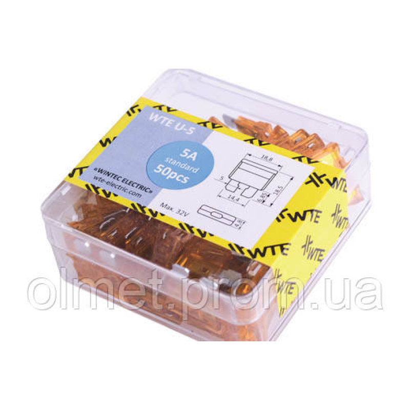 Запобіжники (плоскі євро 5 А) (50 шт.) WTE Запобіжники (плоскі євро 5 А) (50 шт.) WTE