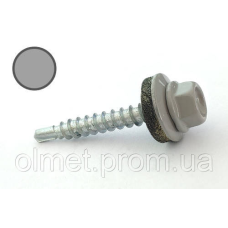 Саморіз покрівельний 4,8*35 DIN 7504K RAL 9006 для дерева (ящ. 1600 шт.) (колір — біло-алюмінієвий) APRO