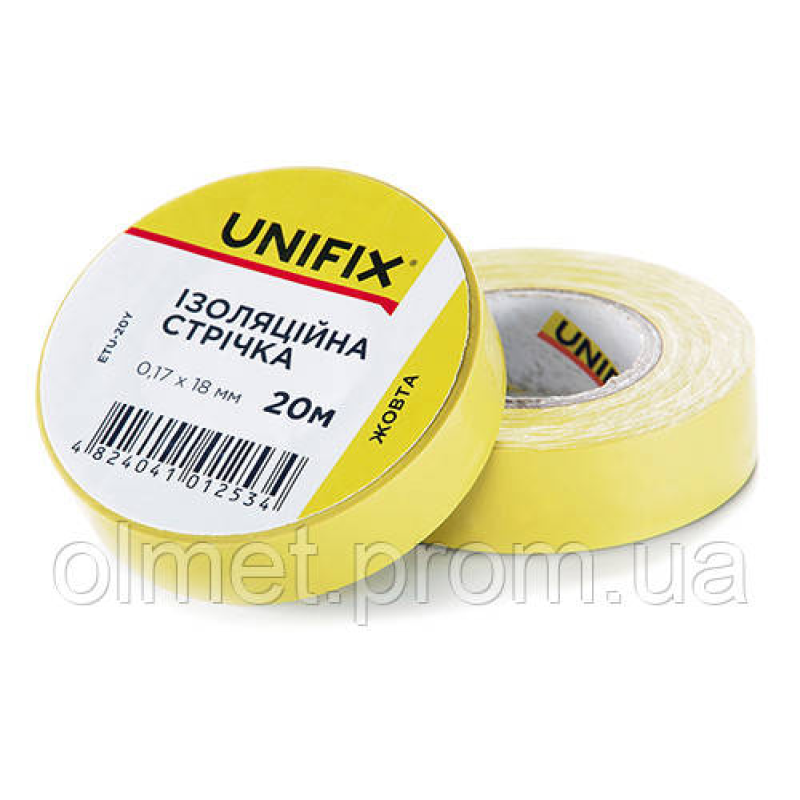Ізоляційна стрічка жовта 0.17х18мм 20 м (пачка, кратно 10 шт.) APRO